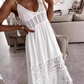 V-Neck Embroidered Floor Length Maxi Dress