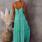 Green V-Neck Sleeveless Casual Floor Length Maxi Dress