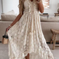 Off-The-Shoulder Sleeveless Lace Fringe Casual Dress