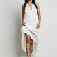 V-Neck Embroidered Sleeveless Bohemian Gypsy Beach Maxi Dress