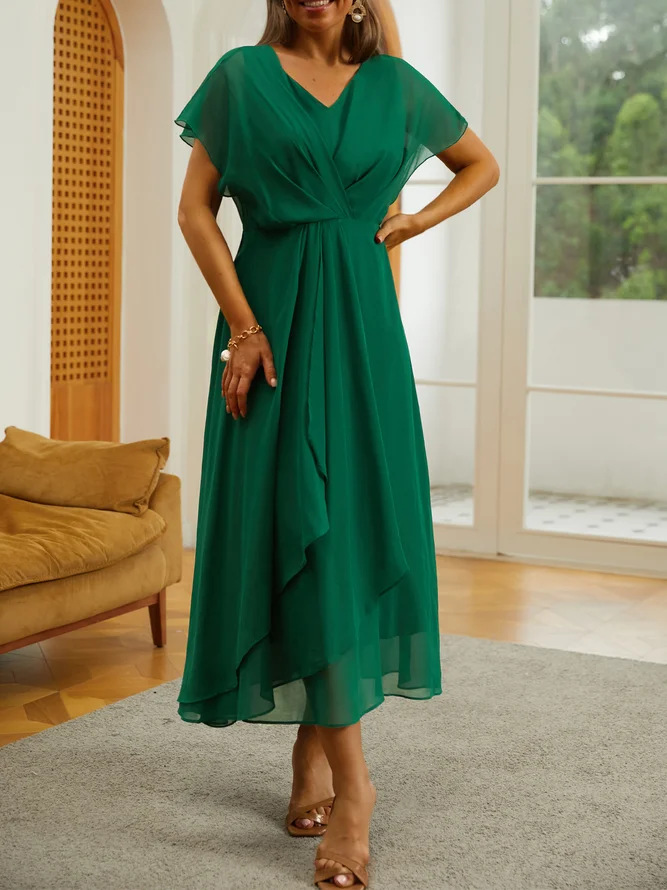 Sea Green Short Sleeve Maxi Dress