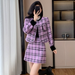 Round Neck Jacket Two Piece Skirt Set