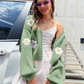 Flower Pattern Full Sleeves Knitted Cardigan