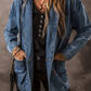 Denim Lapel Long Sleeve Coat