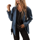 Denim Lapel Long Sleeve Coat