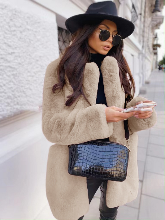 Turndown Collar Long Sleeves Coat