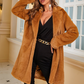 Chocolate Long Sleeve Fluffy Coat