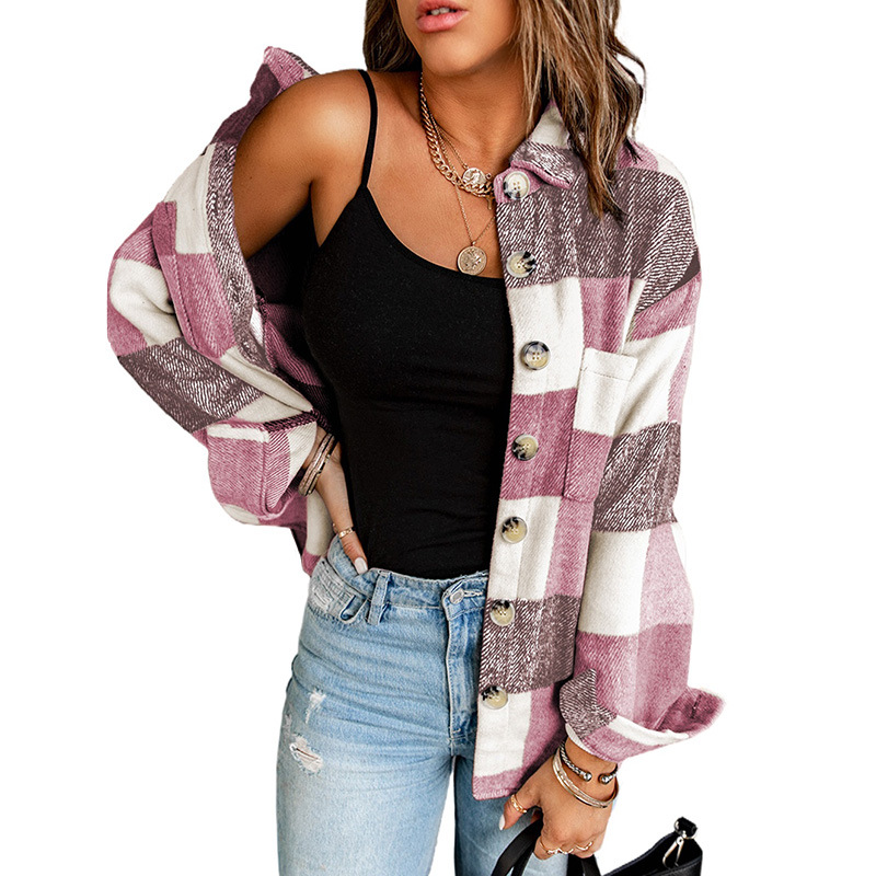 Plaid Print Long Sleeve Jacket