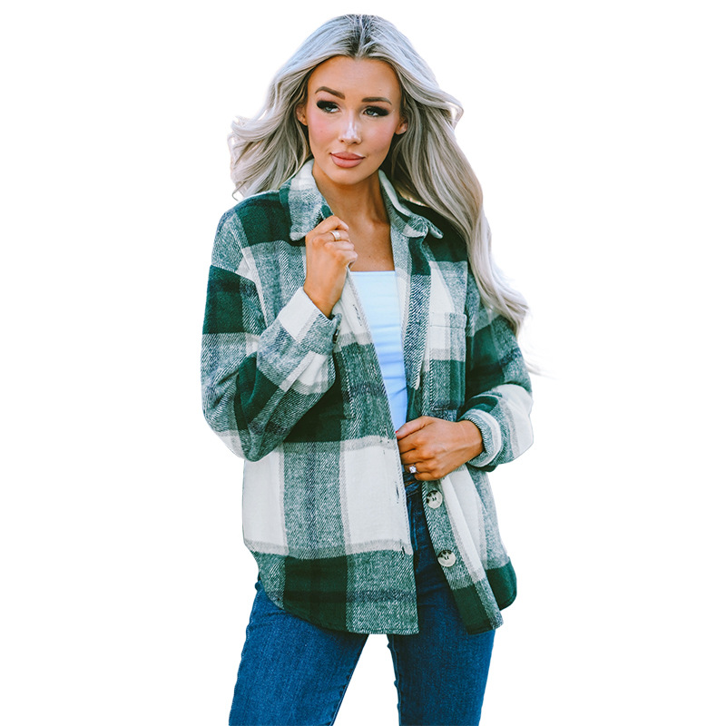 Plaid Print Long Sleeve Jacket