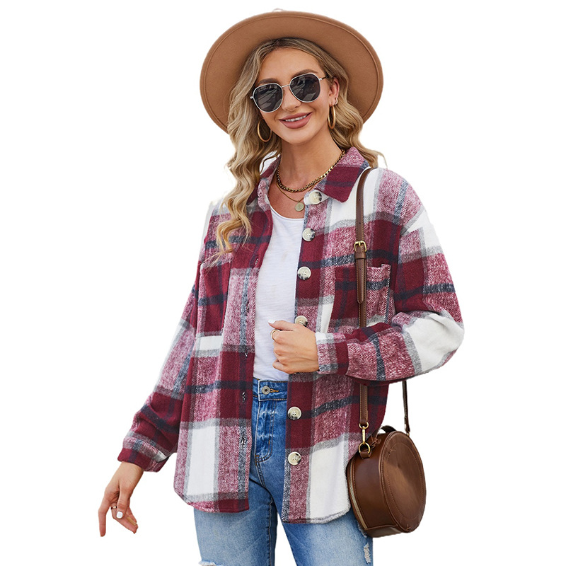 Plaid Print Long Sleeve Jacket