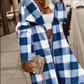 Plaid Pattern Stylish Longline Coat