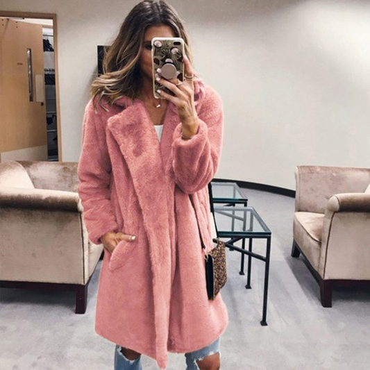 Faux Fur Long Sleeves Coat