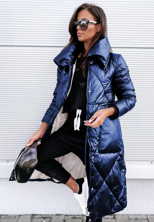 Long Sleeves Zipped Down Puffer Jacket