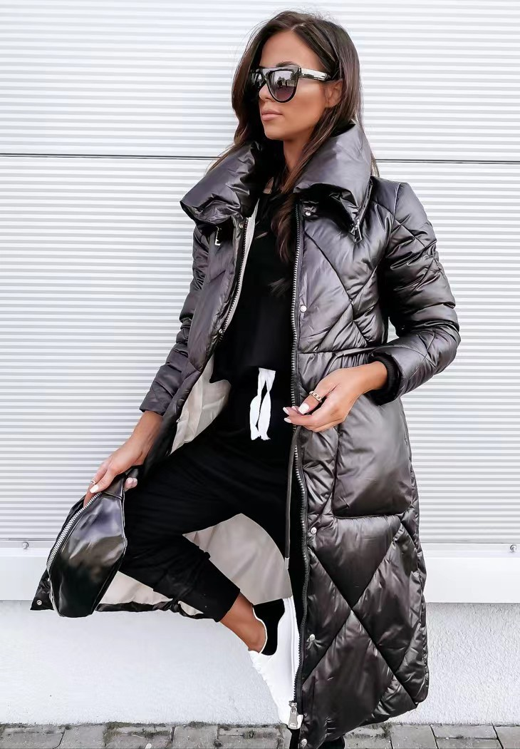 Long Sleeves Zipped Down Puffer Jacket