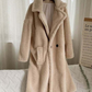 Faux Fur Lapel Long Sleeves Coat