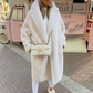 Faux Fur Lapel Long Sleeves Coat