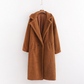 Long Faux Fur Lapel Coat