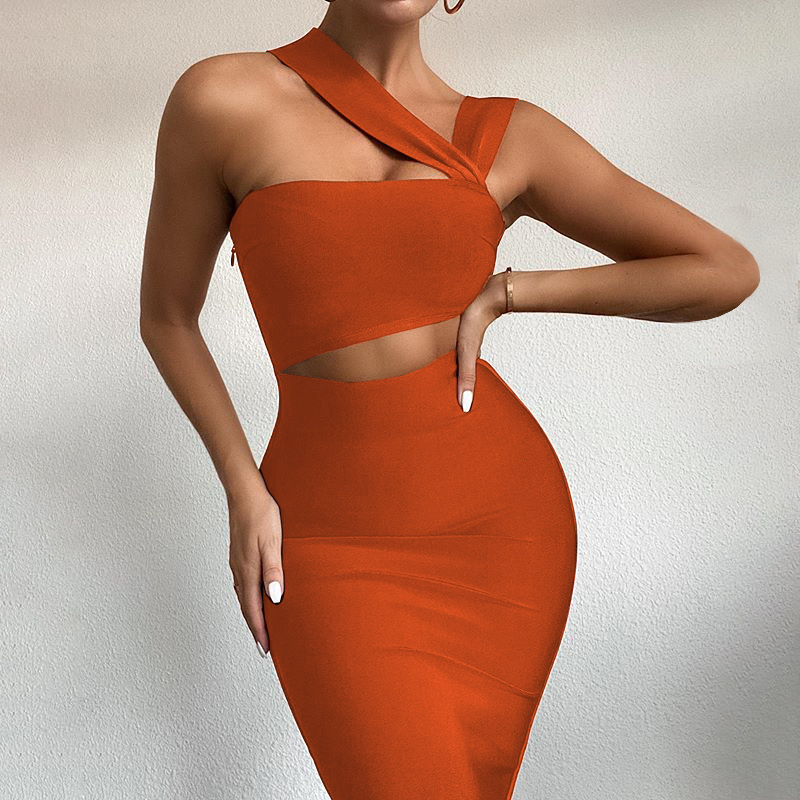 Halter Sleeveless Cut Out Midi Dress