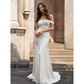 Mermaid Off-the-Shoulder Ruched Sleeveless Court Train Wedding Dress