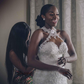 Trumpet Tulle Lace Halter Sleeveless Sweep Train Wedding Dress