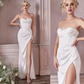 Column Stretch Ruched Spaghetti Straps Sleeveless Sweep Train Wedding Dress