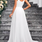 A-Line Organza Ruffles V-neck Sleeveless Court Train Wedding Dress