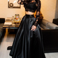 Ball Gown Long Sleeves Bateau Satin Floor-Length Dress