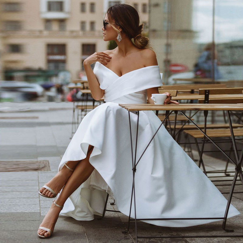 Vintage Off-the-shoulder Short Wedding Dress