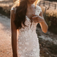 Elegant Floral V-neck Casual Long Wedding Gown