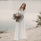 Flowy A-line V-Neck Chiffon Wedding Dress