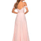 A-Line Misty Rose V Neck Sleeveless Maxi Bridesmaid Dress