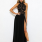 Lace Crewneck Sleeveless High-Slit Party Maxi Prom Dress