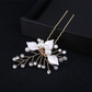 Ivory Leaves and Pearl Wedding Hair Pin