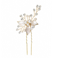 Ivory Leaves and Pearl Wedding Hair Pin