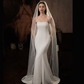 Ivory Single Tier Scattered Beads Satin Edge Bridal Veil