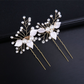 Ivory Leaves and Pearl Wedding Hair Pin