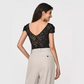 Deep V Neck Short Sleeves Lace Top