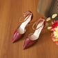 Perfect Bridal Pointed Toe Adjustable Ankle Strap Court Shoes