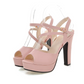 PU Cross Strap Fish Mouth Platform Heels