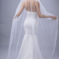 Chapel Style Single Tier Lace Embroidered Edge Bridal Veil