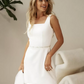 Square Neck Sleeveless Short Wedding Dress