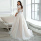 Long Sleeves Plus Size Wedding Dress With Appliques Lace