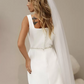 Square Neck Sleeveless Short Wedding Dress