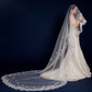 'Love Under the Moon' Trailing Lace Flower Extra Long Veil