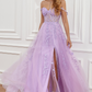 A Line Spaghetti Straps Prom Dress with Appliques
