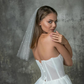 Perfect Bridal White Single Tier Short Pearl Veil