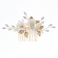 Gold and White Forest Style Bridal Hair Comb