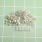 White Leaf & Pearl Detailing Bridal Hair Comb