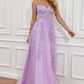 A Line Spaghetti Straps Prom Dress with Appliques