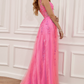 A Line Spaghetti Straps Prom Dress with Appliques